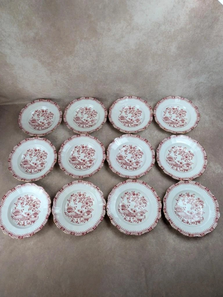 Conjunto de 12 pratos fundos Seltmann Weiden Bavaria Theresia vermelho – photo 2